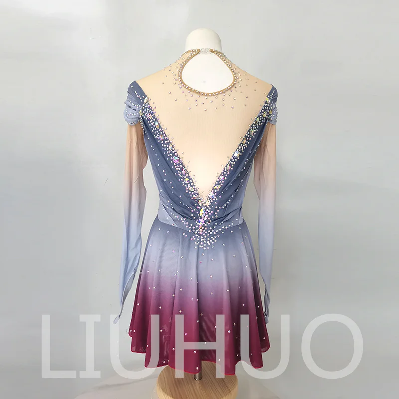 LIUHUO Ice Figure Skating Dress Girls Women Teens Stretchy Spandex Competition Wholesale