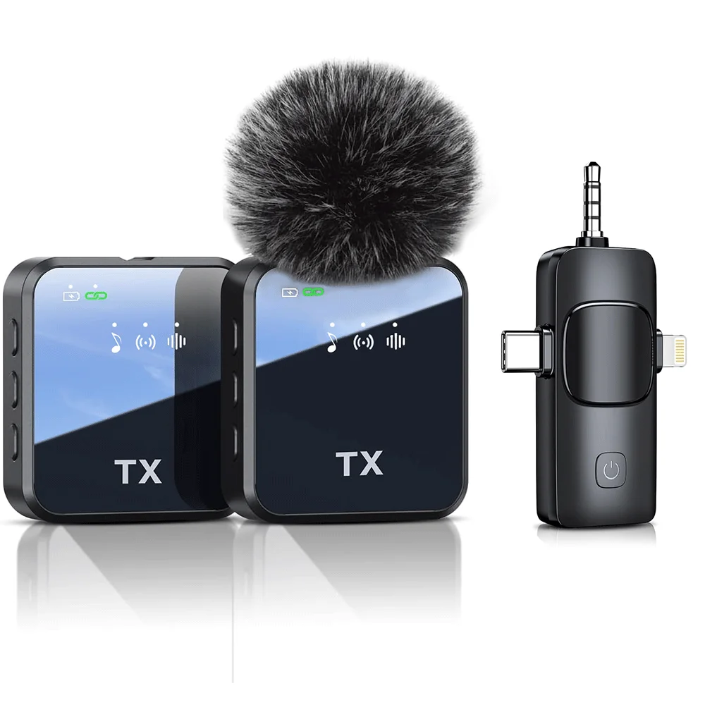 

F11 Wireless Lavalier Microphone–DSP Active Noise Cancellation Plug&Play Clip-on Mic for iPhone/Android/YouTube/TikTok/Podcast