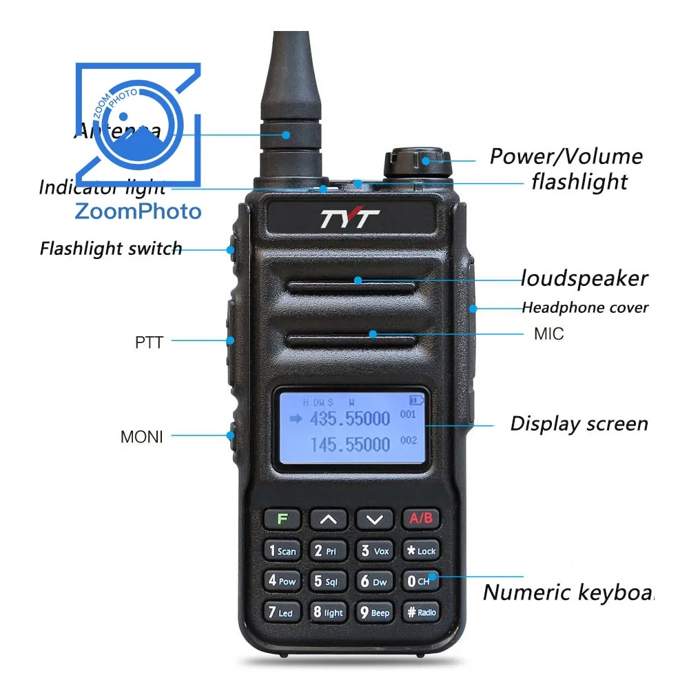 TYT TH-UV88-walkie-talkie de largo alcance, Radio VHF UHF de 5W, versión estándar