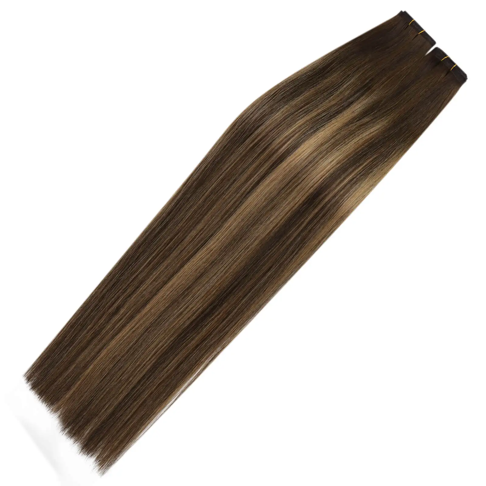 Laavoo Maagdelijke Pu Weft Haarverlenging 100% Echte Braziliaanse Menselijk Haar Onzichtbare Platte Zijde Inslag Rechte 12 Maanden 150G Bundels