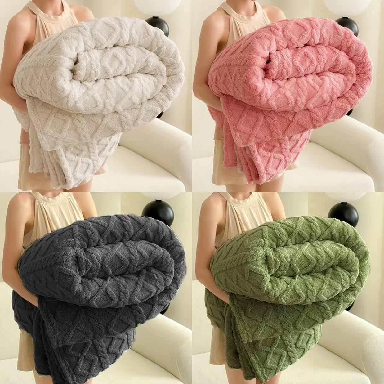 Soft Cozy Velvet Taffeta Blanket, Warm for Bed Sofa Office, Elegant Home Decor, Perfect Gift for All, Durable and Double-sided