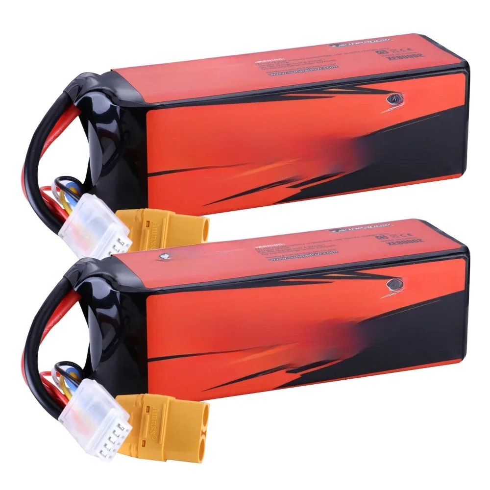 Akumulator Sunpadow 6000mAh 4S Lipo do 70C 14.8V z wtyczką XT90 do samochodów RC Truck Tank Truggy Vehicle Buggy Hobby 2 Packs (6000-4S-70C-2pcs) — Zdjęcie 2 z 2