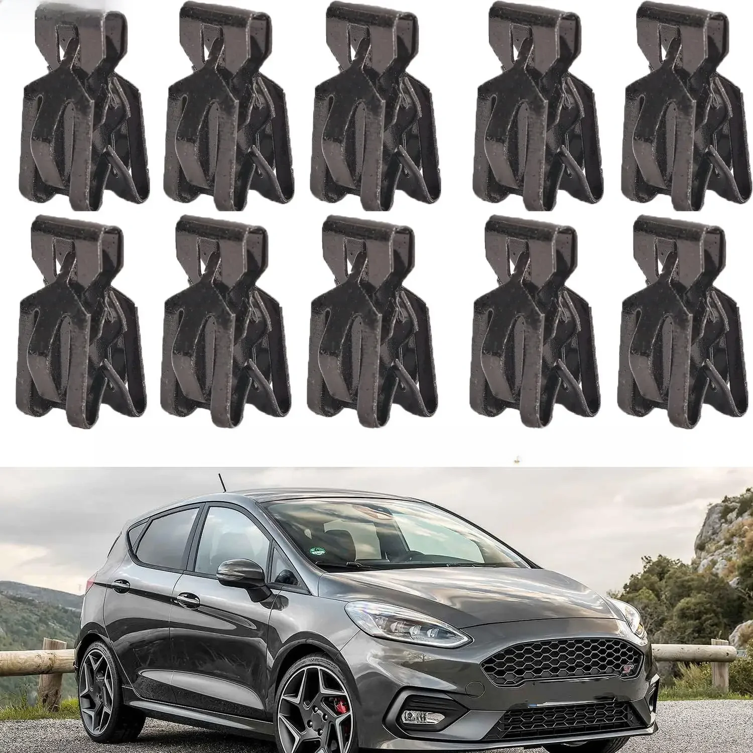 10x pour Ford Fiesta MK6 Focus MK3 Mondeo MK3 S-MAX MK1 panneau de garniture de démarrage Clips métalliques pinces compartiment de charge 1430815 W 712474 S439
