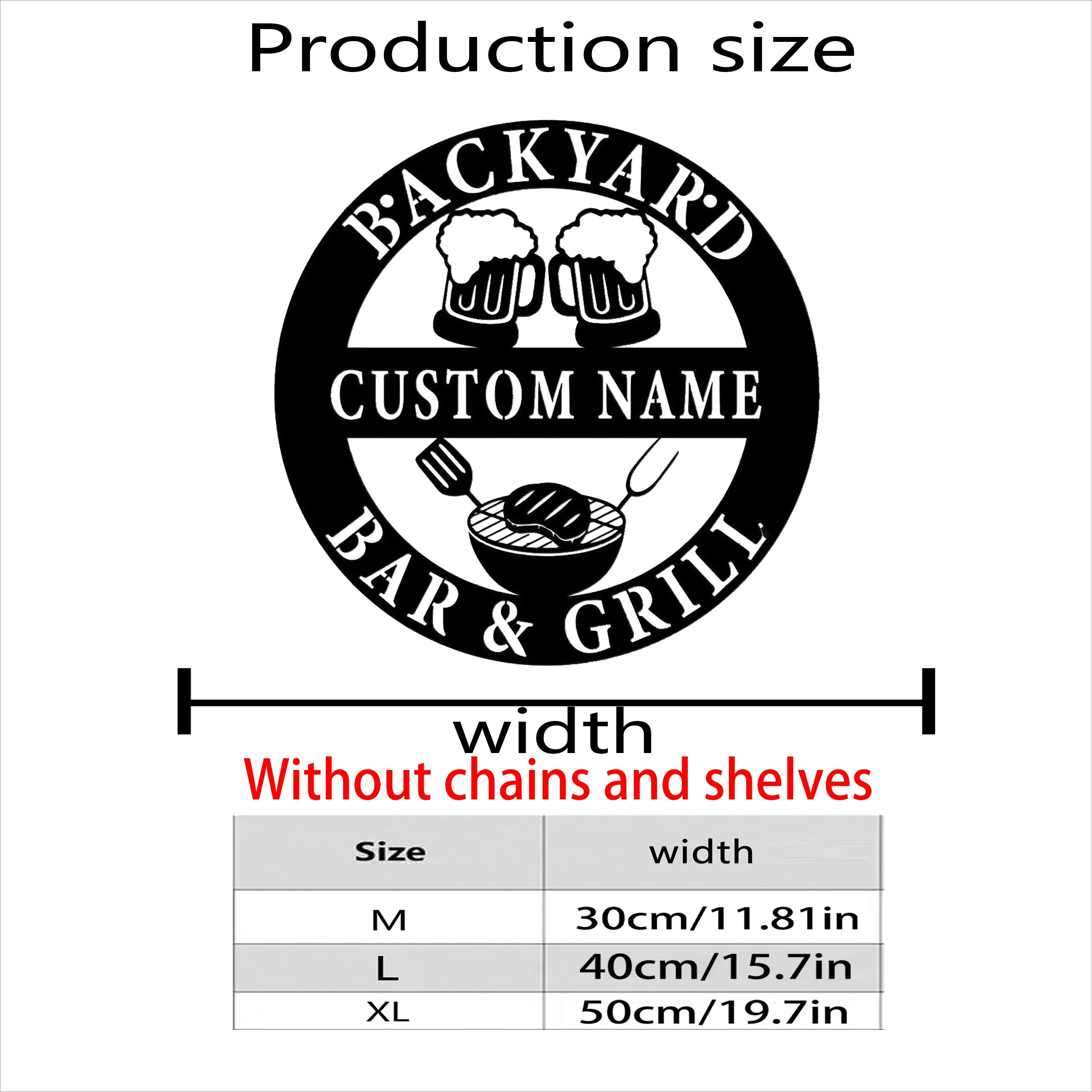 Custom Metal Hanging Sign for Backyard/Barbecue/Restaurant Hanging Signs, And Metal Outdoor Signs, Suitable for Door Decoration