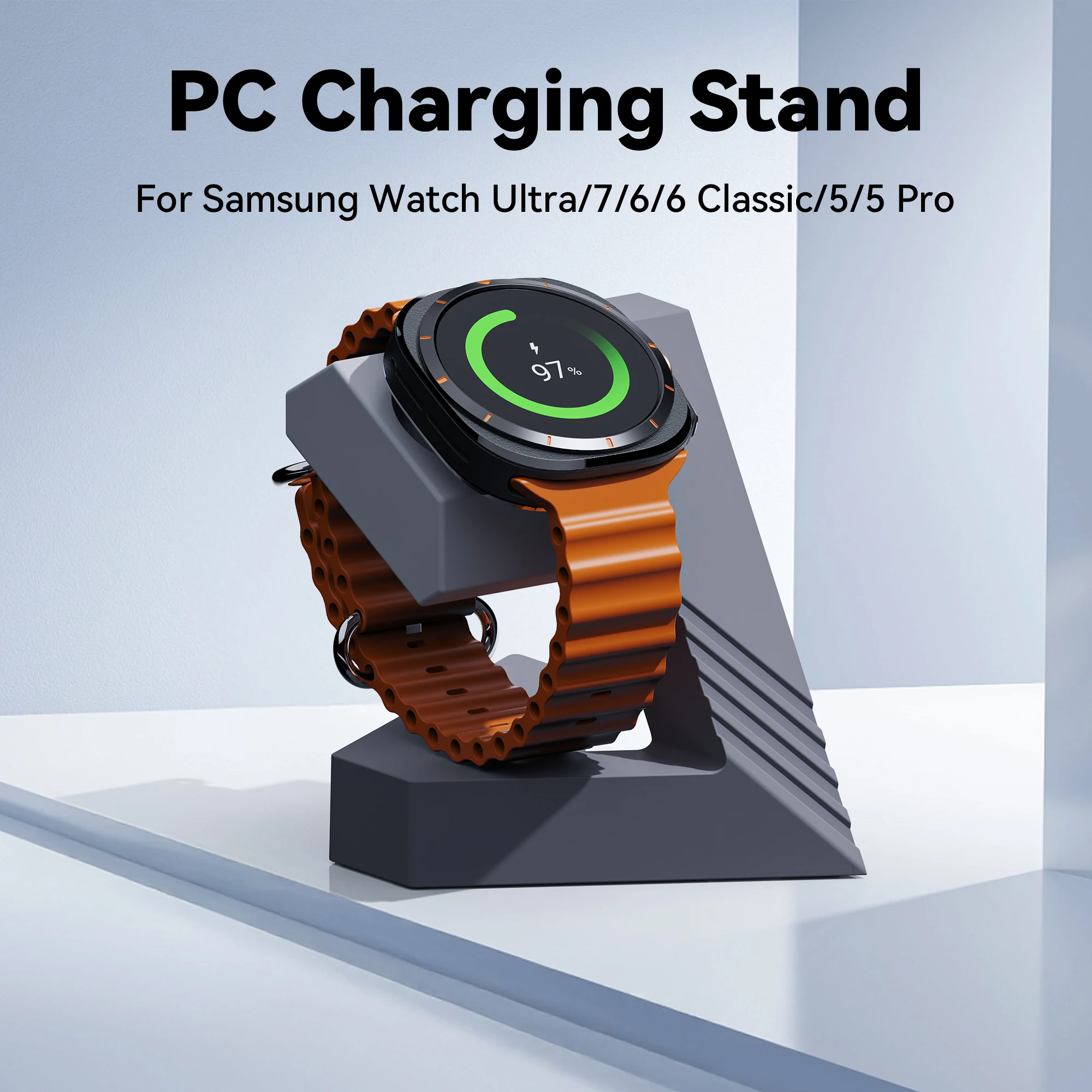 PC Charger Dock Holder For Samsung Galaxy Watch Ultra 47mm Charging Stand for Galaxy Watch 7/6/5/5 Pro 40 44mm