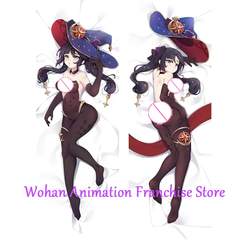 

Dakimakura Anime Pillow Cover Genshin Impact Mona Halloween Christmas Decoration Double-sided Print Life-size