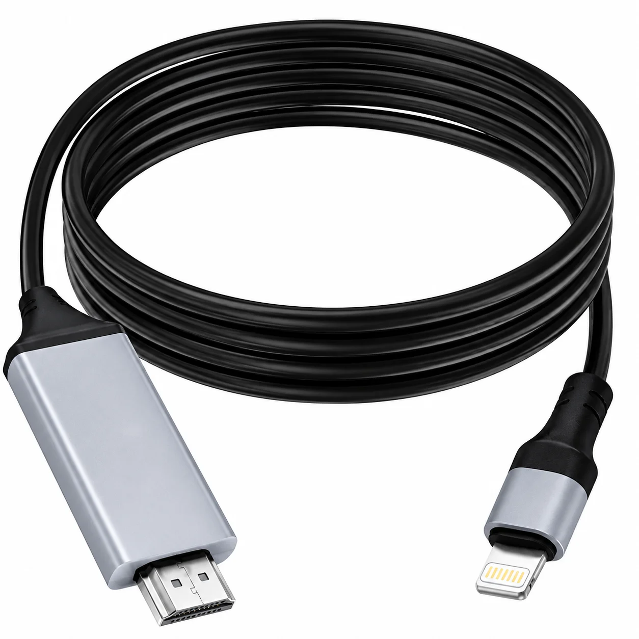 Cavo per la trasmissione di video in alta definizione su TV, proiettori e monitor; cavo adattatore da HDMI a iPhone, lunghezza 2 metri.