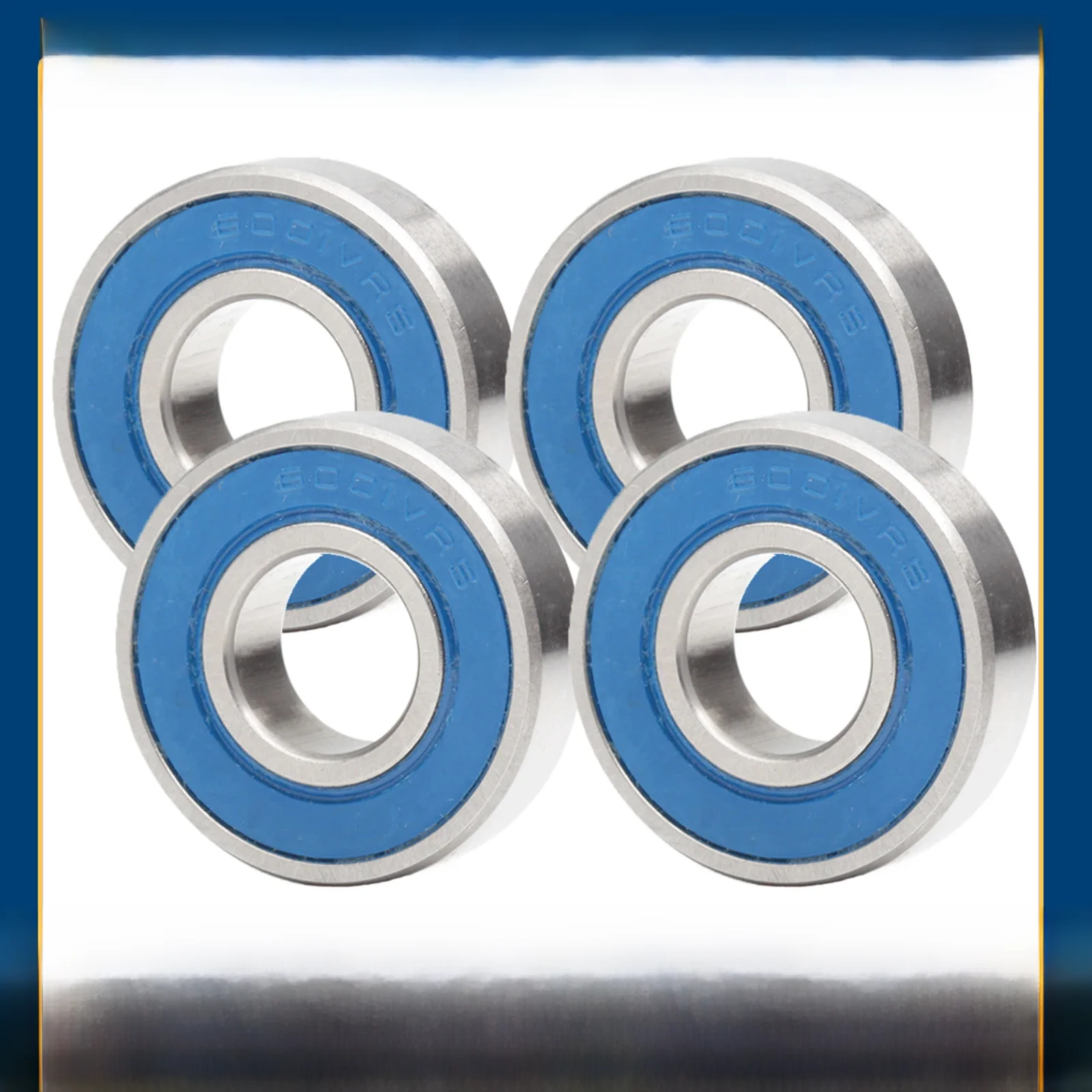 6001 VRS MAX łożyska 12*28*8mm (4 szt.) Bike Pivot stal chromowana niebieska uszczelniona smarem 6001LLU koszyk pełne kulki łożysko — zdjęcie 2