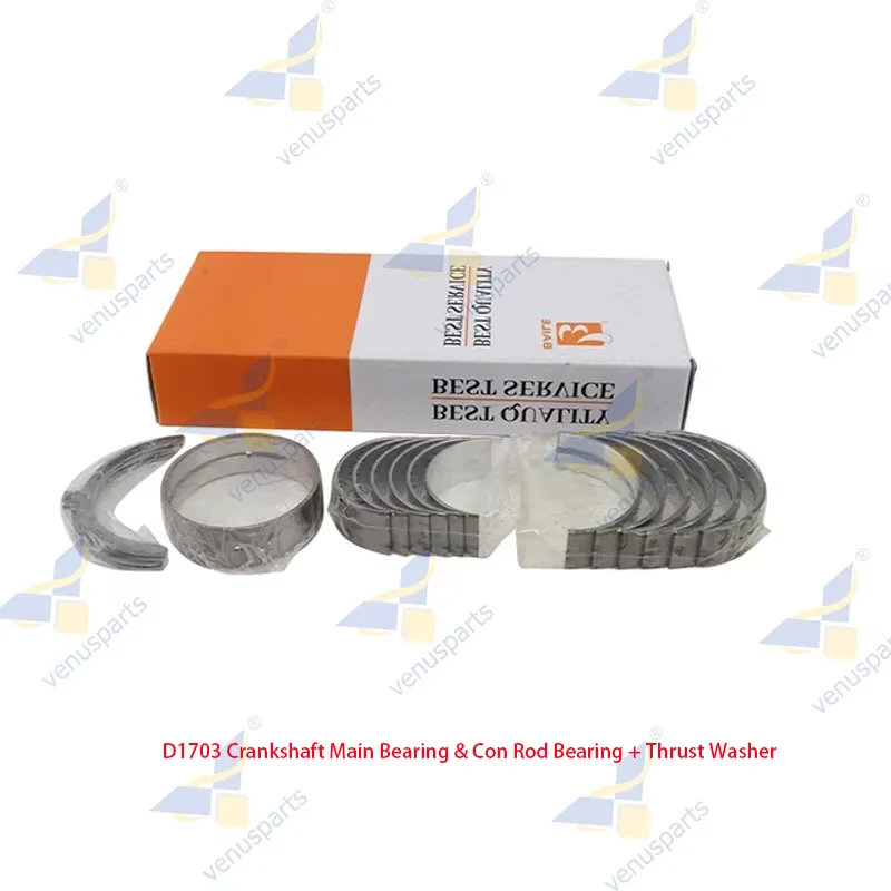 

For Kubota D1703 Crankshaft Main Bearing & Con Rod Bearing + Thrust Washer Overhaul Rebuild Kit
