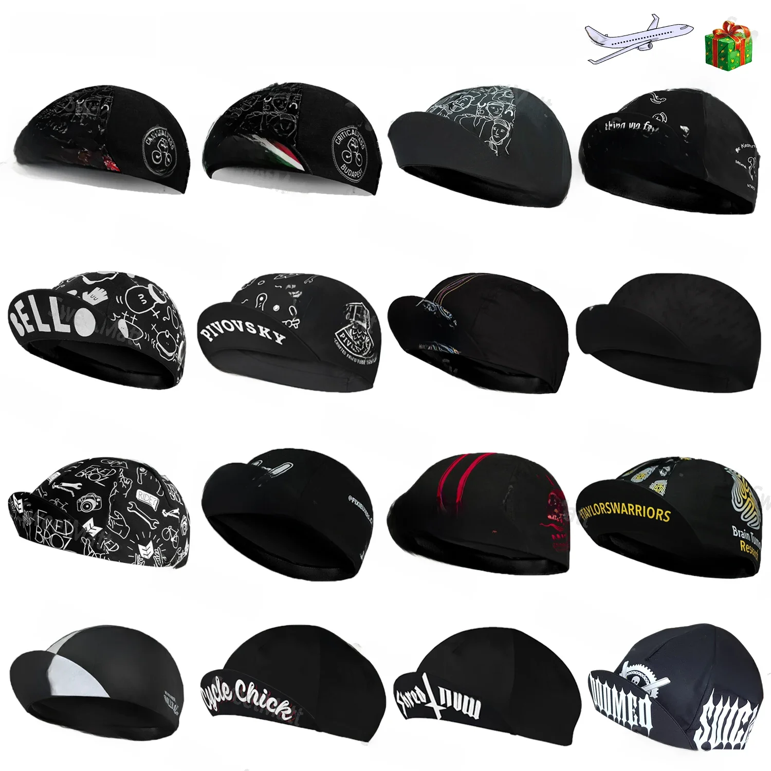 SweetMatt Classic Retro Black Series Poliestrowe czapki rowerowe męskie Letnia oddychająca szybkoschnąca czapka rowerowa Kominiarka sportowa — zdjęcie 2