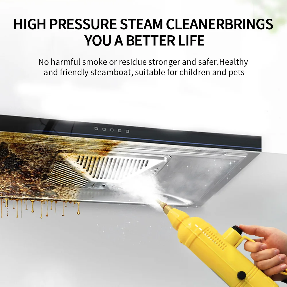 220V EU Plug Electric Steaming Cleaner High Temperature And Pressure Fast-Heat Handheld For Hood Air Conditioner Kitchen Tool