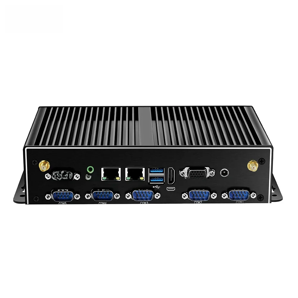 XCY Bezwentylatorowy przemysłowy minikomputer Intel Core i7 5500U 2x GbE LAN 6x COM RS232 HDMI VGA 6x USB Obsługa WiFi 4G LTE Windows Linux — zdjęcie 2