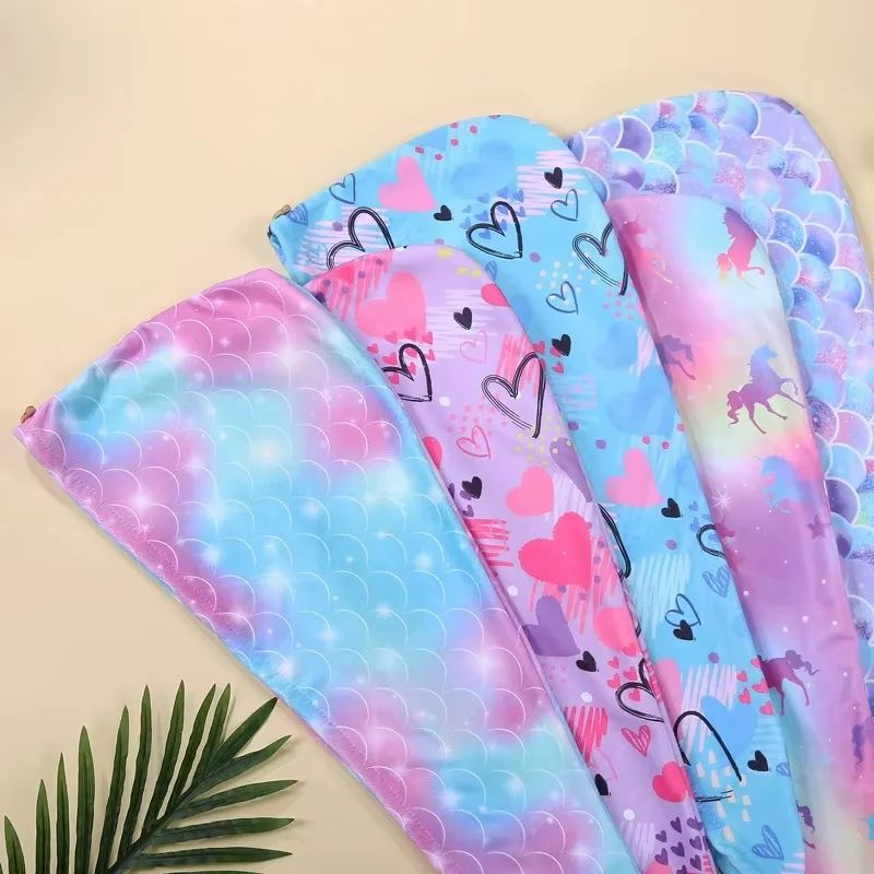 1/6 Pcs Children's Hair Drying Cap Water Absorbing Hair Towel Wrap Soft Digital Printed Hair Turban Towel Microfiber Home Use