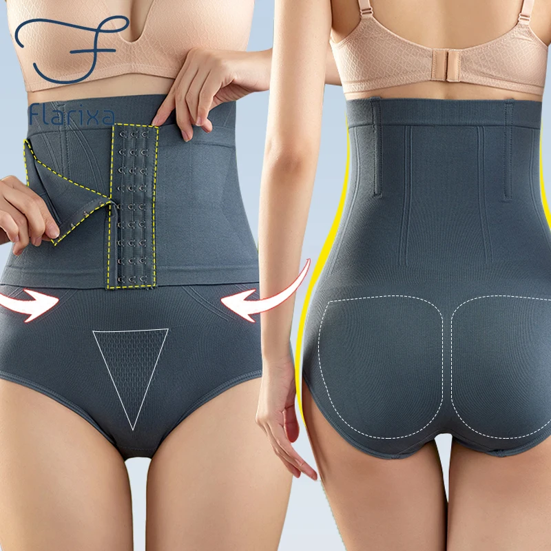 Flarixa kobiety wysokiej talii płaski brzuch majtki modelujące gorset modelujący talię urządzenie do modelowania sylwetki piersi brzuch Butt Lift spodnie bielizna wyszczuplająca