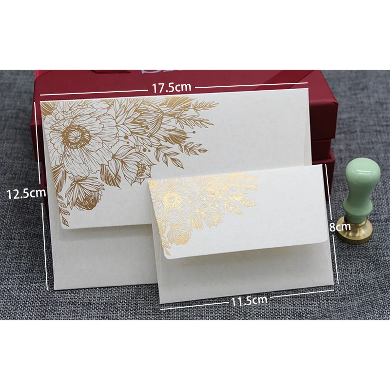 10pcs/lot High Grade Pearl Paper Envelopes Wedding Invitations European Bronzing Pattern Envelope Gift Envelope