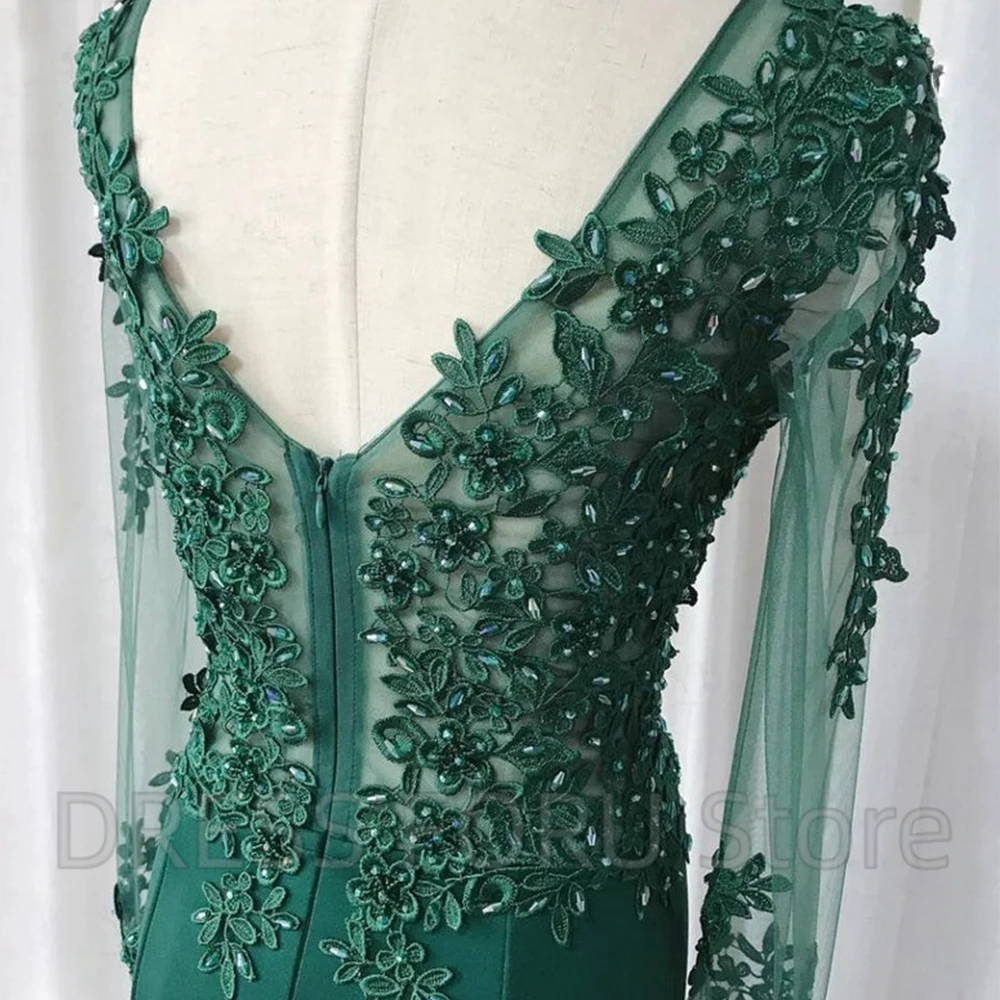 Exquisite Tulle Applique and Beaded Mother Of the Bridal Dress Mermaid Floor Length Classic V-Neck Zipper Gown Party Customized