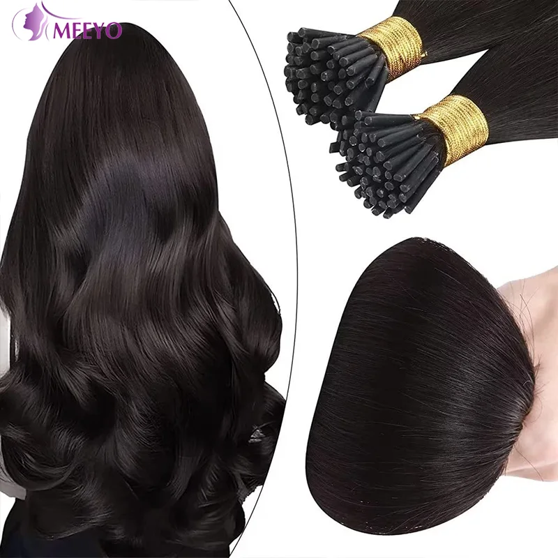 

I Tip Hair Extensions Real Human Hair Extensions 50 Strands/Bonded I tip Human Hair Extensions Invisible I Tip Human Hair