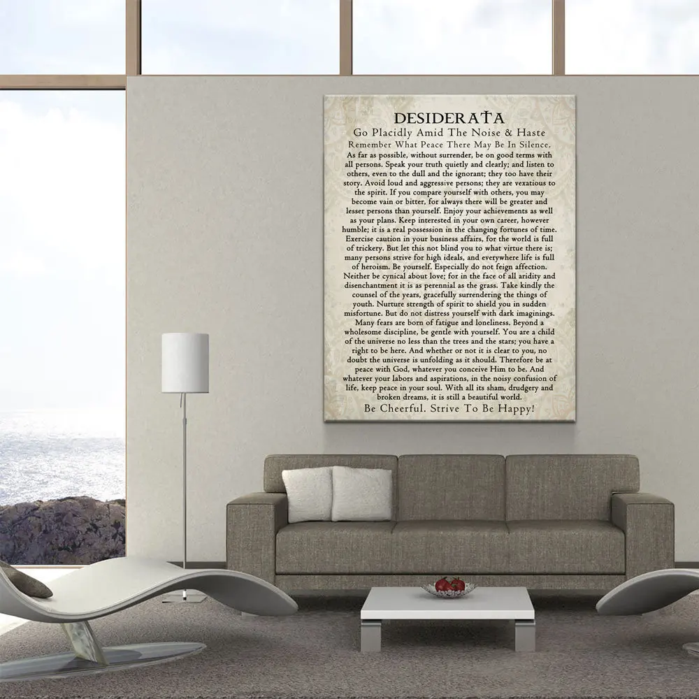 

Desiderata 1920 Prose Poem by Max Ehrmann Poster Prints Canvas Wall Art Word Art Painting for Study Room Graduation Decoration