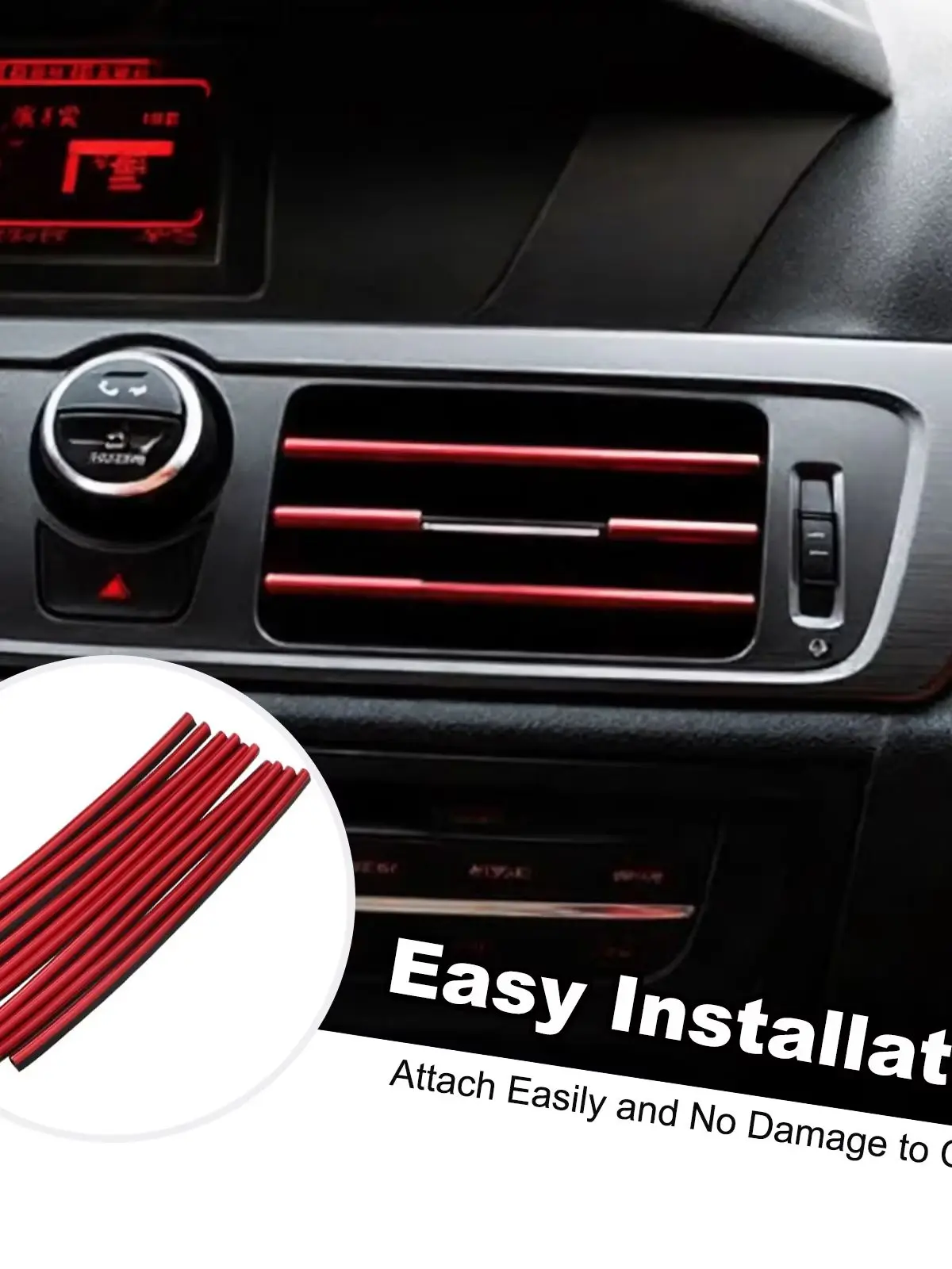 Car Air Conditioner Air Outlet Decorative Strips & U-Shaped Plating Bright Strip, Universal Waterproof Bendable Car Interior Acc