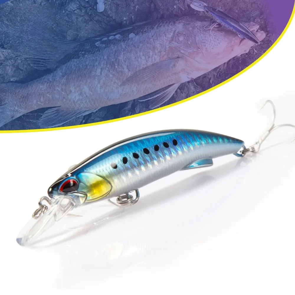 Leurre de pêche D1 Sea Minnow à coulée lourde 92mm 49g 110mm 60g pour rochers et plage, appât dur, wobblers pour thon, carpe, brochet avec hameçons triples DT5005