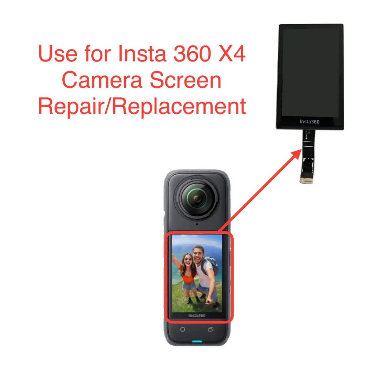 display-lcd-per-parti-di-riparazione-della-action-camera-insta-360-x4-con-touch-e-obiettivo-di-copertura