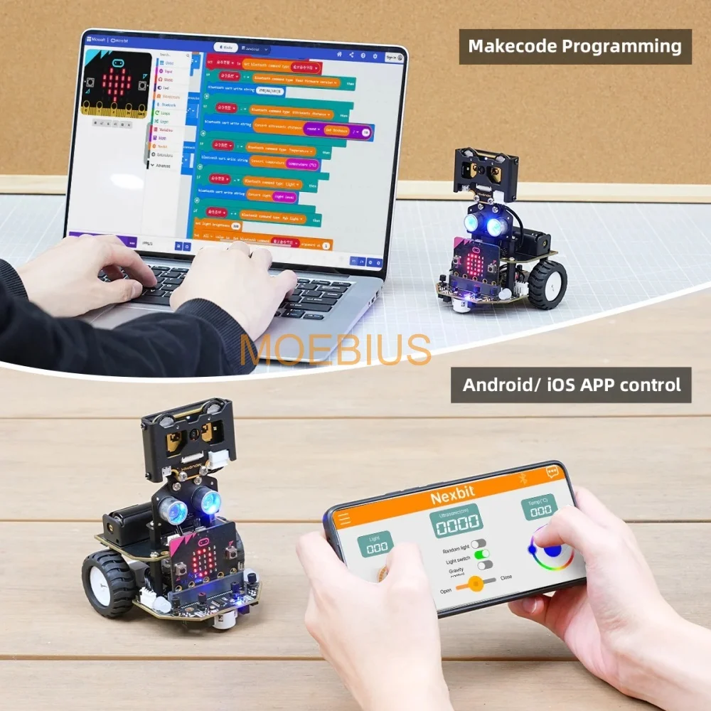 Hiwonder AI Vision Robot Nexbit micro:bit V2 Programming Educational Robot Support WonderCam Smart Vision Module