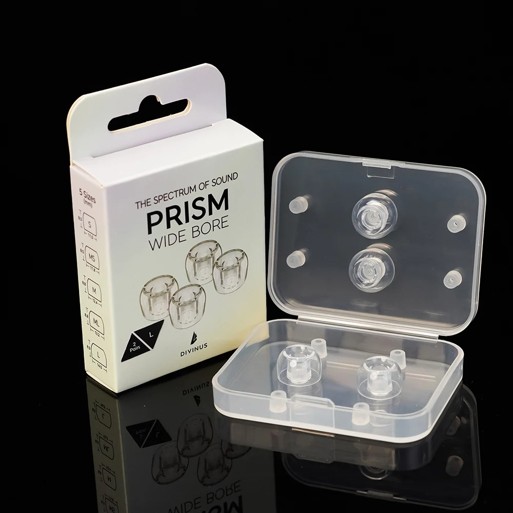 Divinus Prism LSR-Kopfhörer-Ohrstöpsel mit breiter Bohrung für 4–6 mm Düse, Kopfhörer-Ohrstöpsel für Dunu Davinci, AFUL Performer 5+2, JUZEAR 8