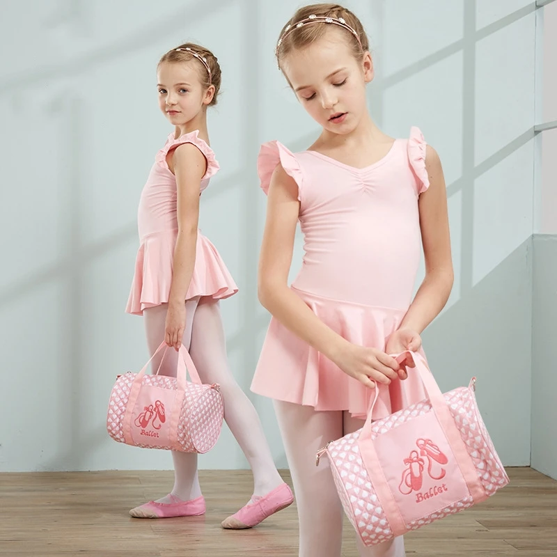 

Children Dance Bag Pink Sports Crossbody Bag Girl Backpack Shoulder Bag Clothes Shoes Dress Handbag Ballet Dance Clothes Storage