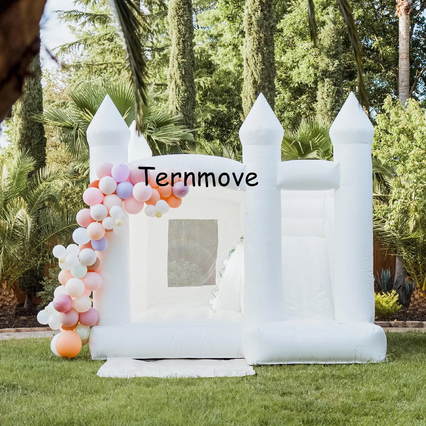 Commercial PVC Grade White Bounce House Jumping Wedding Bouncy Castle House For Kids Birthday Party With Air Blower