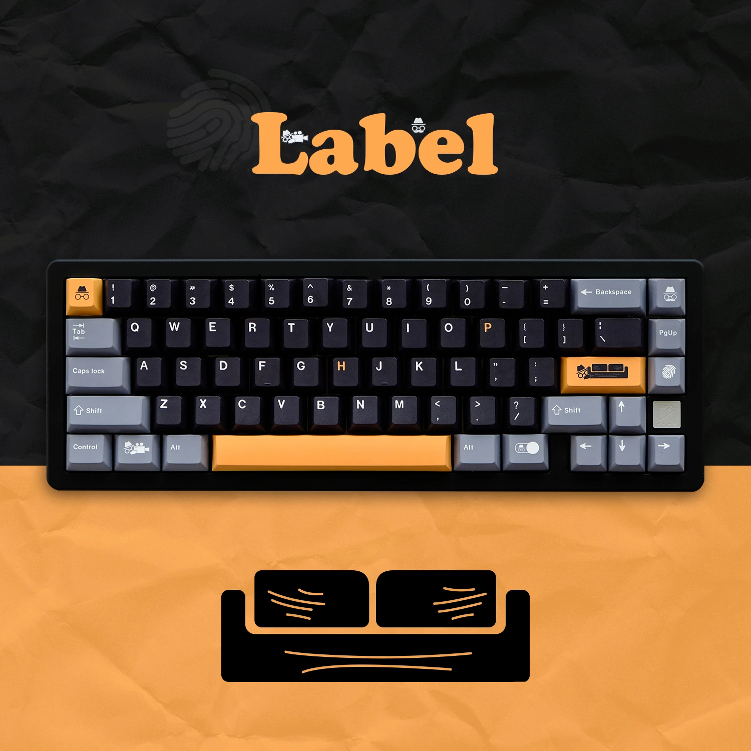 

GMK Label Keycaps, 129 Keys PBT Keycaps Cherry Profile DYE-SUB Personalized GMK Keycaps For Mechanical Keyboard