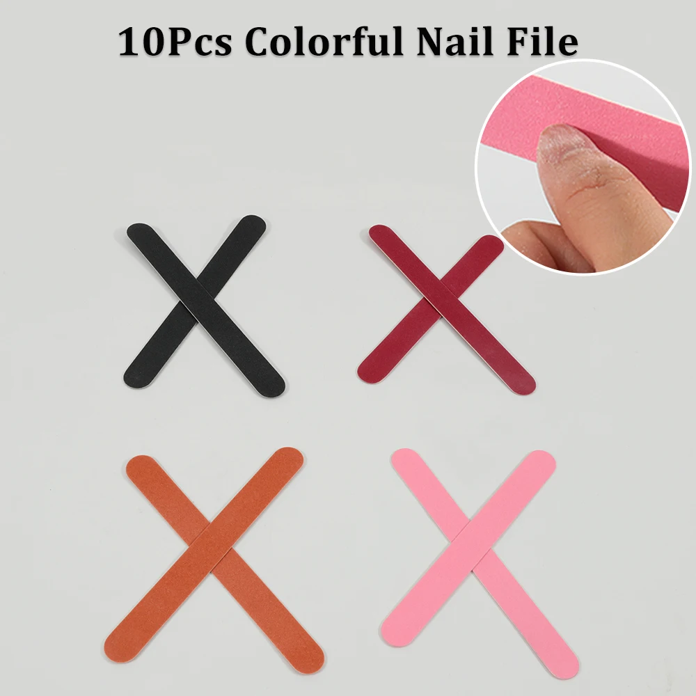 مجموعة مبرد أظافر متعددة الألوان، لوح صنفرة احترافي مزدوج الجوانب للمانيكير والباديكير، أداة تلميع تشكيل الأظافر #6