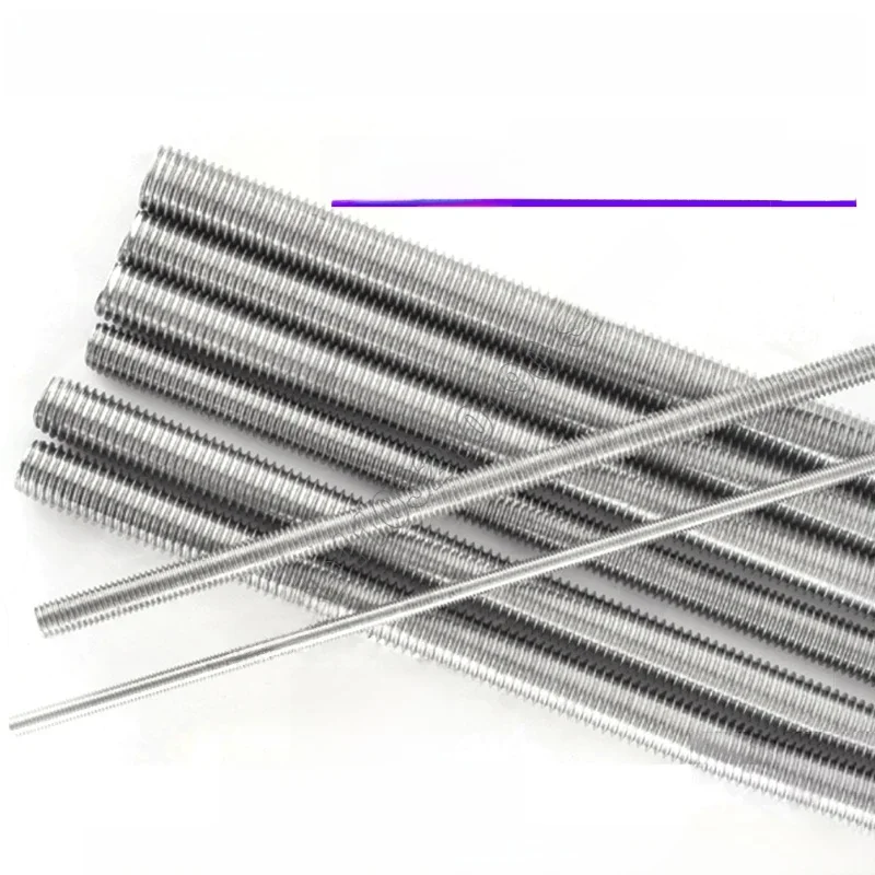 Tiges filetées métriques complètes M2 M2.5 M3 M4 M5 M6, barres de tiges filetées, vis, boulons en acier inoxydable 304, L=16-500mm, 1 à 10 pièces