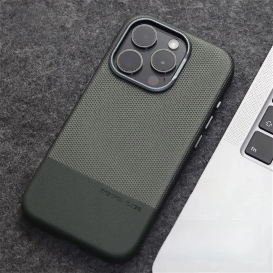 Luksusowe etui magnetyczne z wysokiej jakości skóry w modnych kolorach, kompatybilne z MagSafe, do iPhone'a 16 Plus 15 14 13 17 Pro Max, ze stopu, odporne na wstrząsy, z ochroną obiektywu. — zdjęcie produktu 7