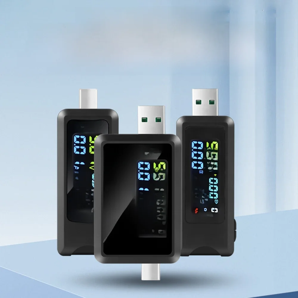 Cyfrowe mierniki napięcia i prądu Tester pojemności baterii USB Typ C Miernik napięcia i prądu Tester pojemności powerbanku i ładowarki — zdjęcie 2