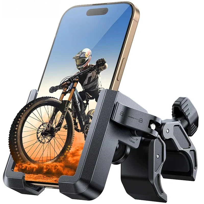 AliExpress Joyroom Shockproof Bike Phone Holder Half Enclosure 360° View Motorcycle Phone Mount Bicycle Cell Phone Holder For 4.7-7" Phones