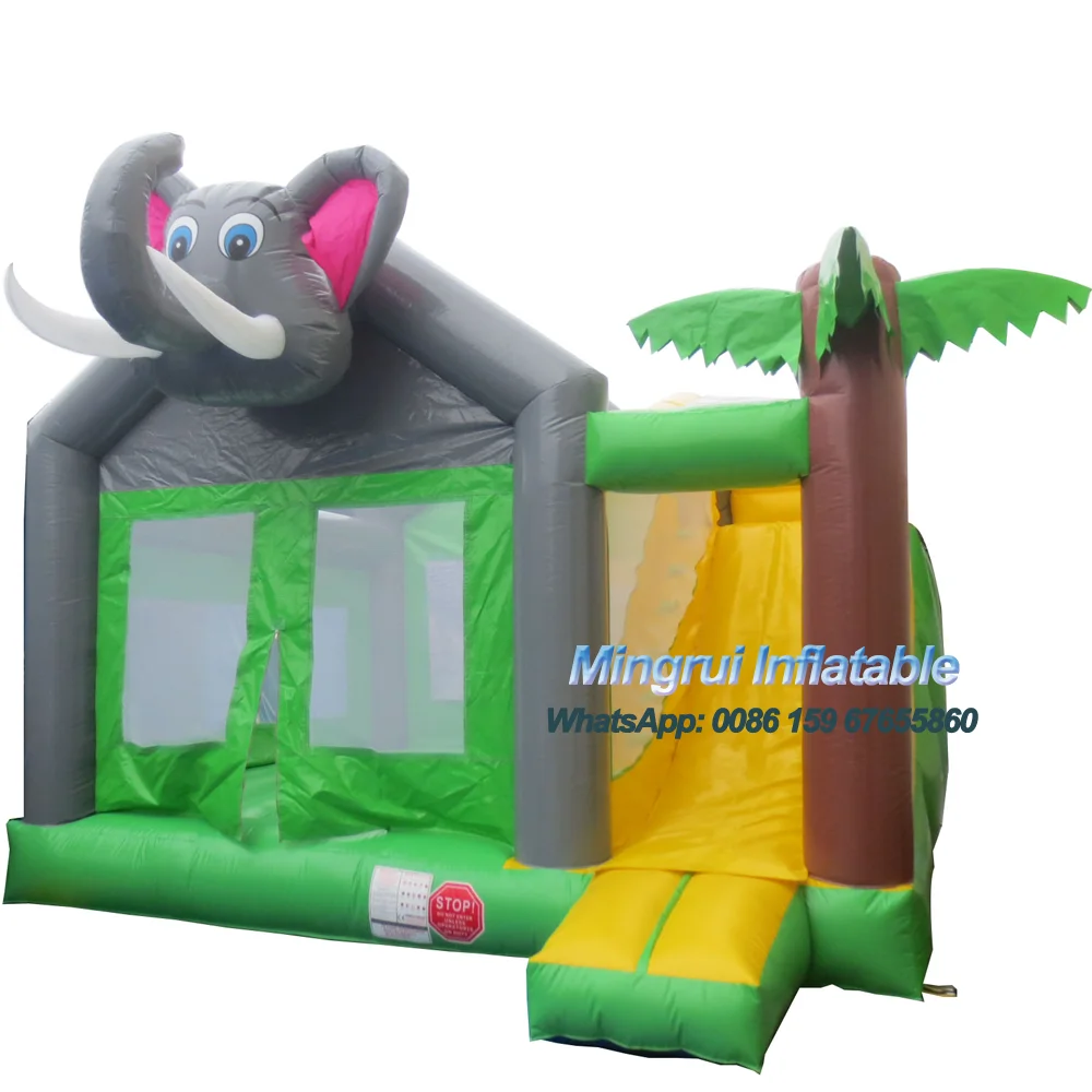 

Inflatable Elephant Forest Jump Bouncing House Slide Combo