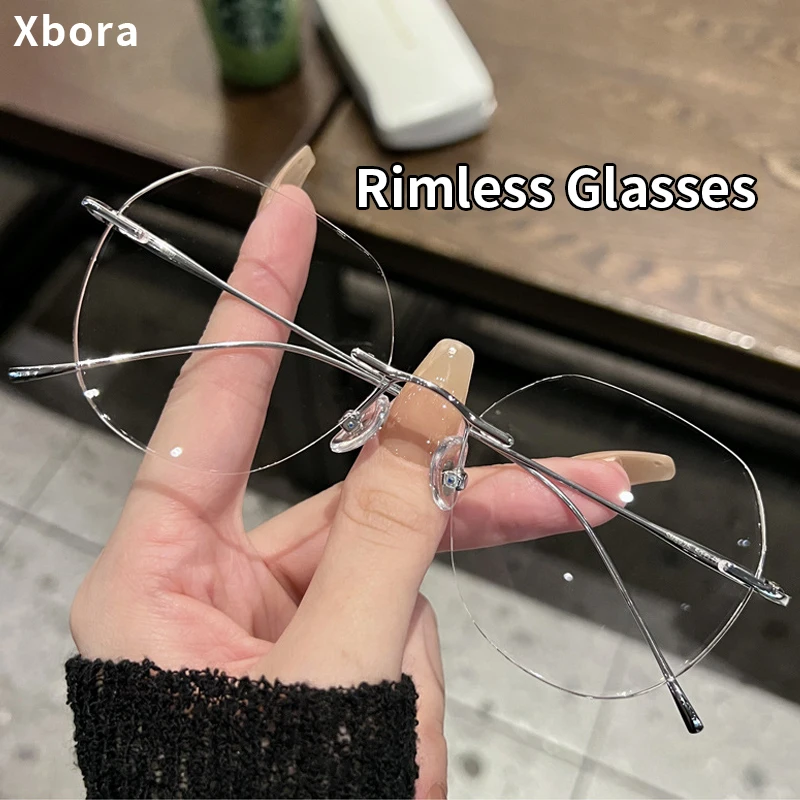 

Ultra light Titanium Alloy Frameless Women's Eyeglasses Frame Polygonal Optical Prescription Glasses Men's Fashion Glasses 8925