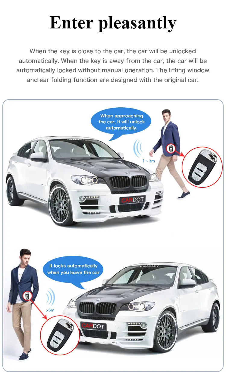 Cardot NFC Emergency Lock Unlock Smart Anti Robbery Remote Start Stop Push Engine Start Stop Pke Car Alarm System