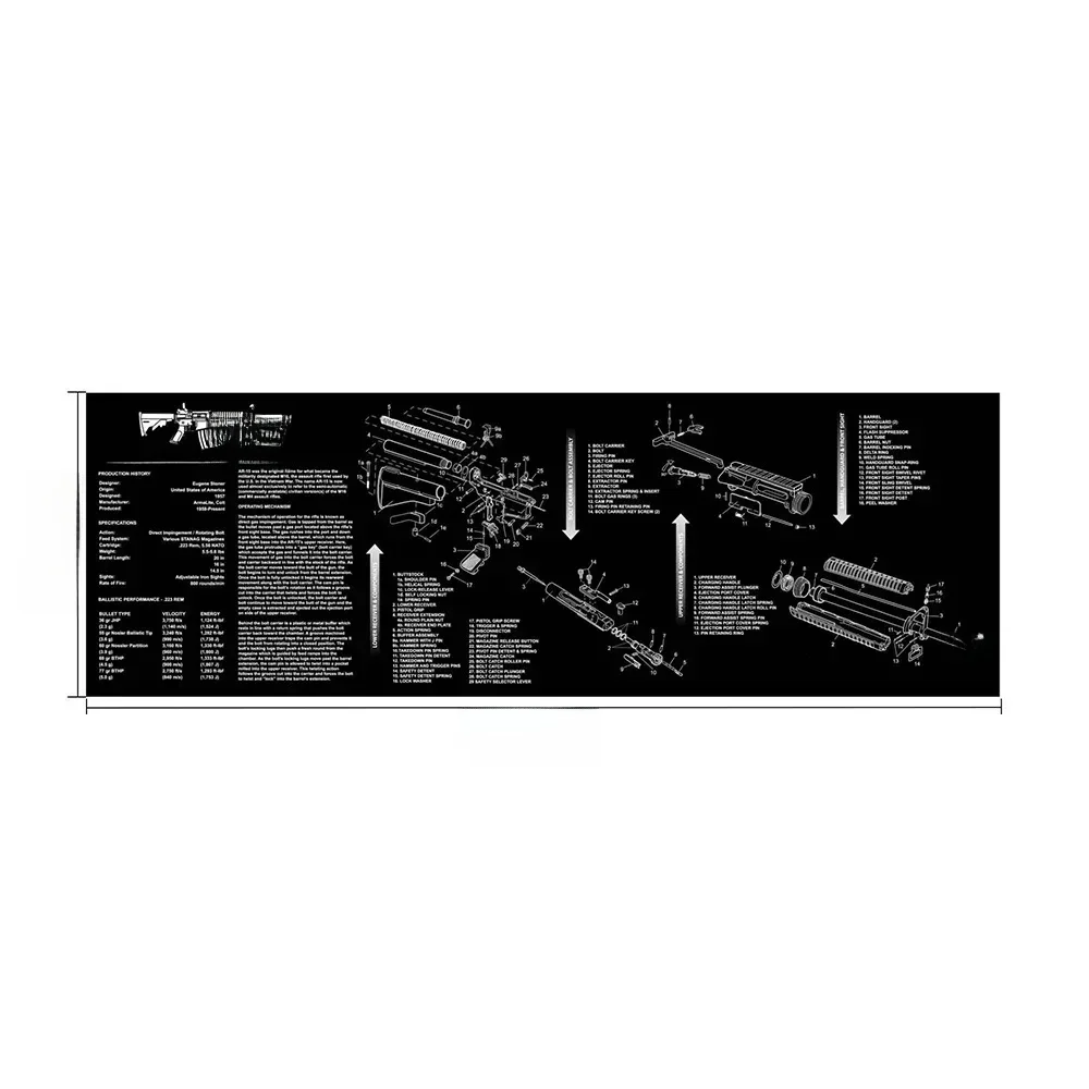 Zestaw mat do czyszczenia AR15, pasuje do Colt 1911, AK47, Beretta 92 FS, BROWNING, CZ Shadow2, SA GEN5, 3D, CZ-75, P320, REMINGTON 870, podkładka pod mysz — 2