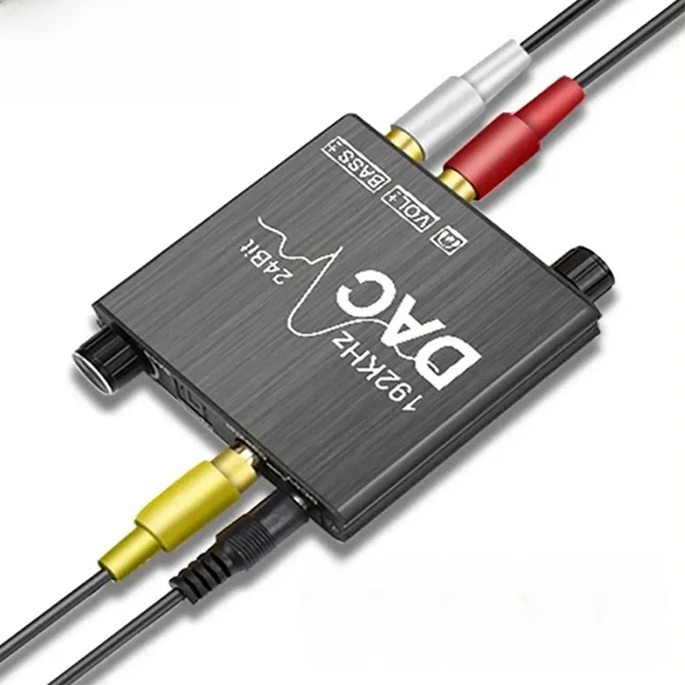 192KHz/24Bit DAC Digitale naar Analoge Audio Converter Digitale SPDIF Optische Toslink Coaxiaal naar Analoog Stereo L/R RCA en 3,5mm Jack  Converter with Bass and Volume Adjustment for PS3 PS4 DVD - afbeelding 2