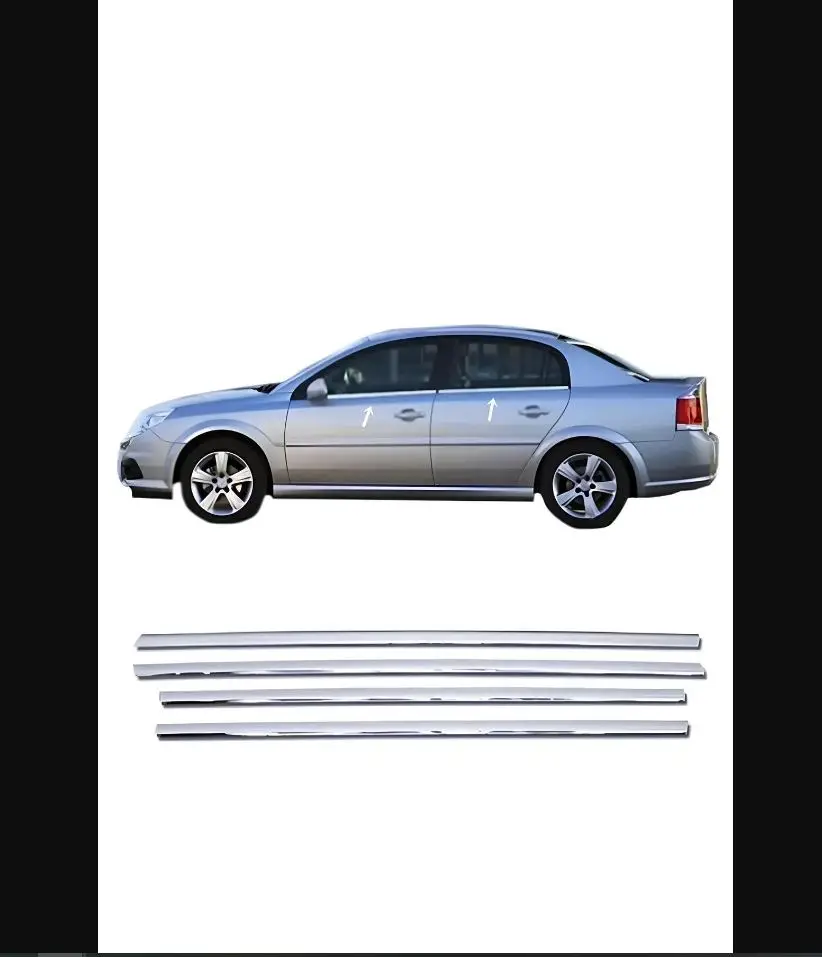 For Opel Vectra C Chrome Window Trim Set 4 Pieces 2002 To 2008 Stainless Steel - Chromium Styling Body Kit Sill Trim Tail Lights