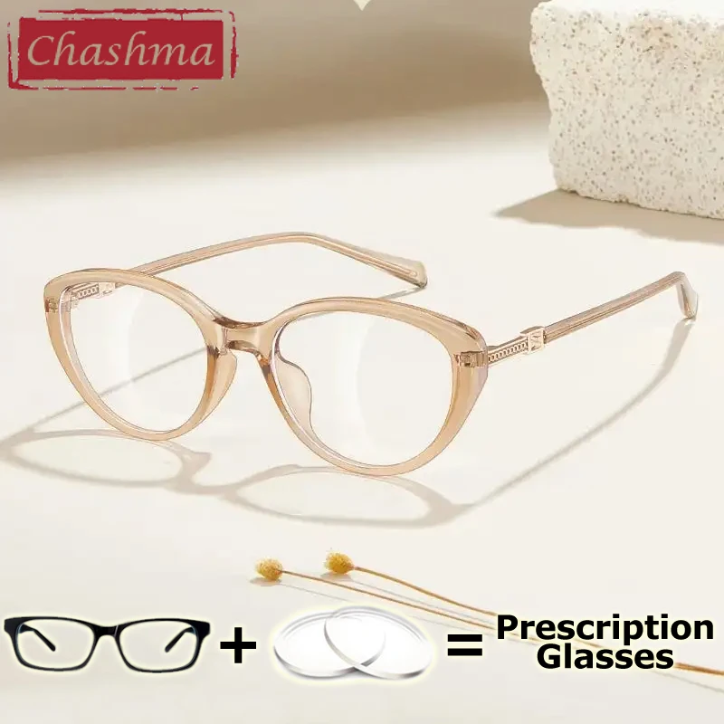 Chashma Prescription Glasses Women Cat Eye Eyewear Recipe Lenses Optical Myopia Anti Blue Light Progressive Eyeglasses Frames
