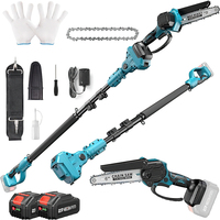 2.5m Extension Pole Saw 6-inch Brushless Electric Chainsaw High Branch Saw Telescopic Rod Garden Power Tools For Makita Battery