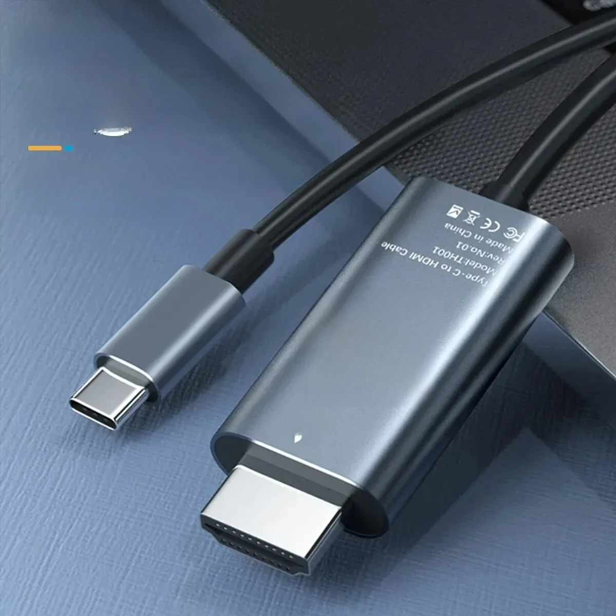 HD Video Conversão Cabo, Tipo C para HDMI, Same Screen Cable, TV, Computador, 2 Metros, Projeção de