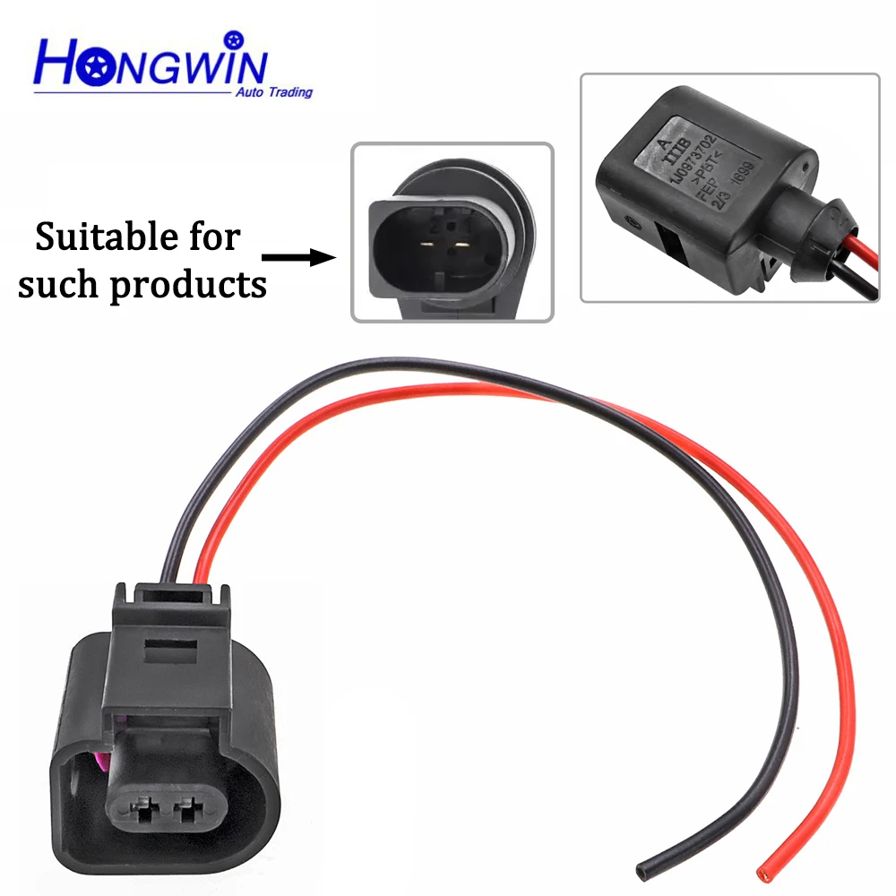1J0973702 Cam Crankshaft Temp. Sensor Water Pump Wiring Harness Connector 2 Pin For Audi A4 A6 VW Jetta Beetle Golf MK 6RD820535