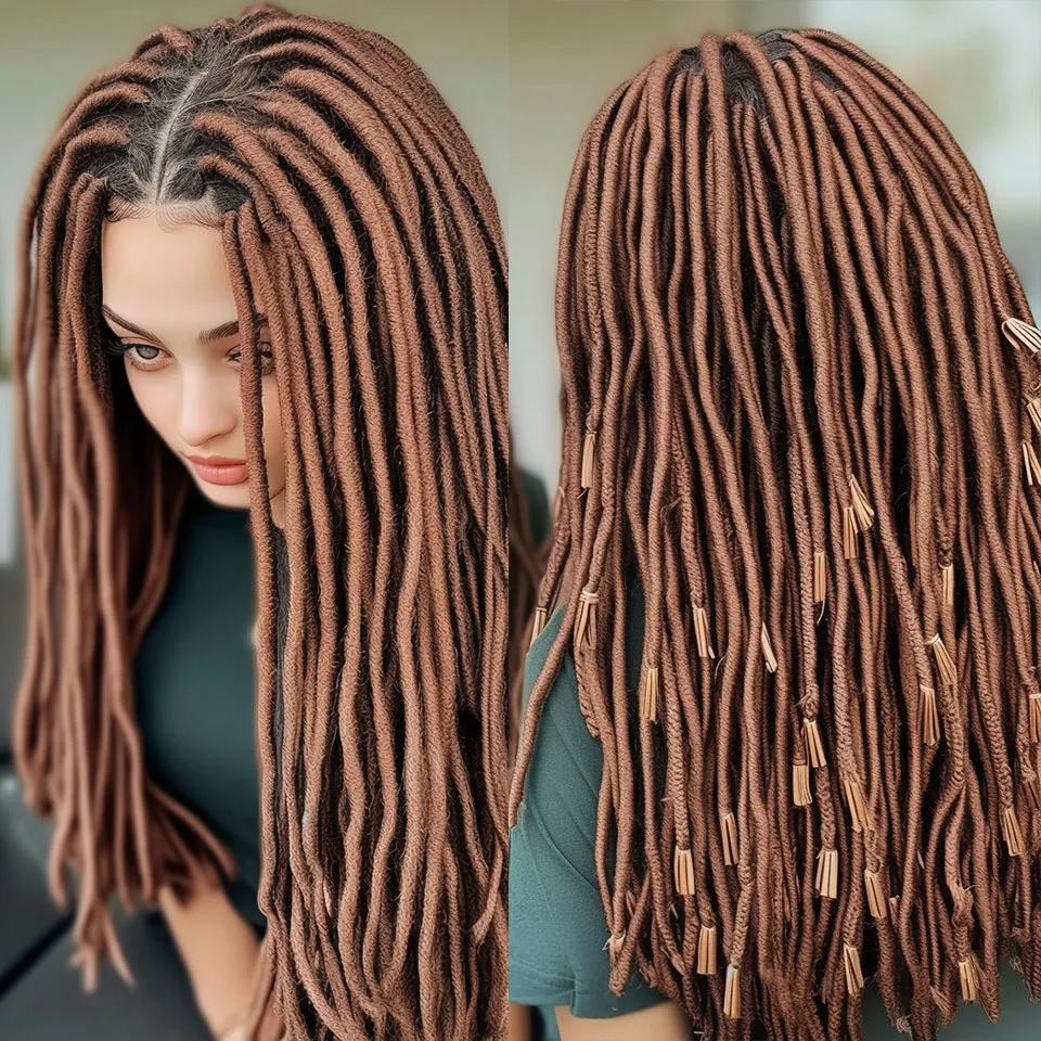 합성 Dreadlock 확장 10 루트/팩 히피 싱글 엔드 Dreads Ombre Loc 확장 24/30인치 레게 스타일 크로셰 헤어