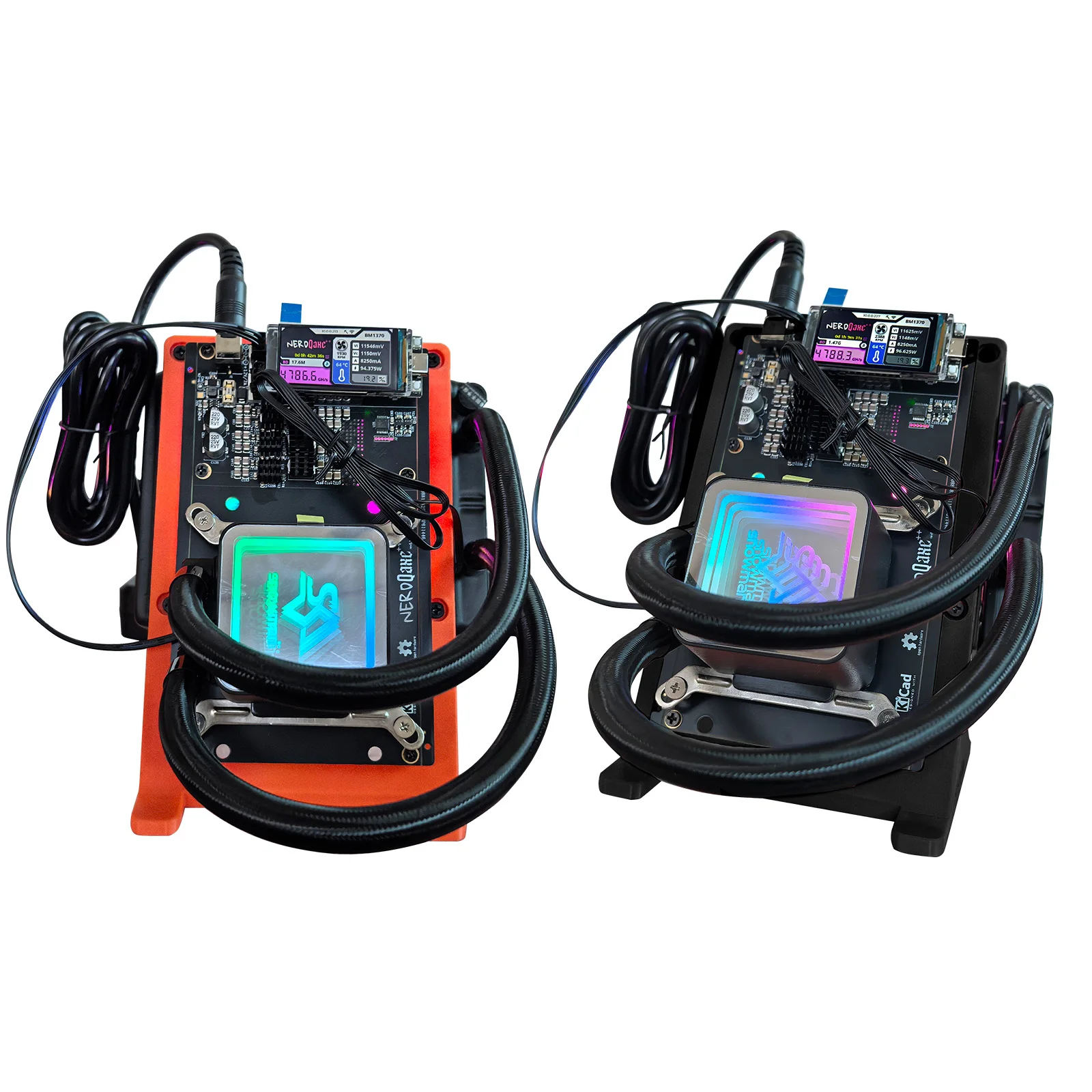 Bitaxe NerdQaxe++ 4.8TH/s جهاز تعدين بيتكوين ASIC |   تبريد المياه المائية NerdQAxe+ مع مصدر الطاقة