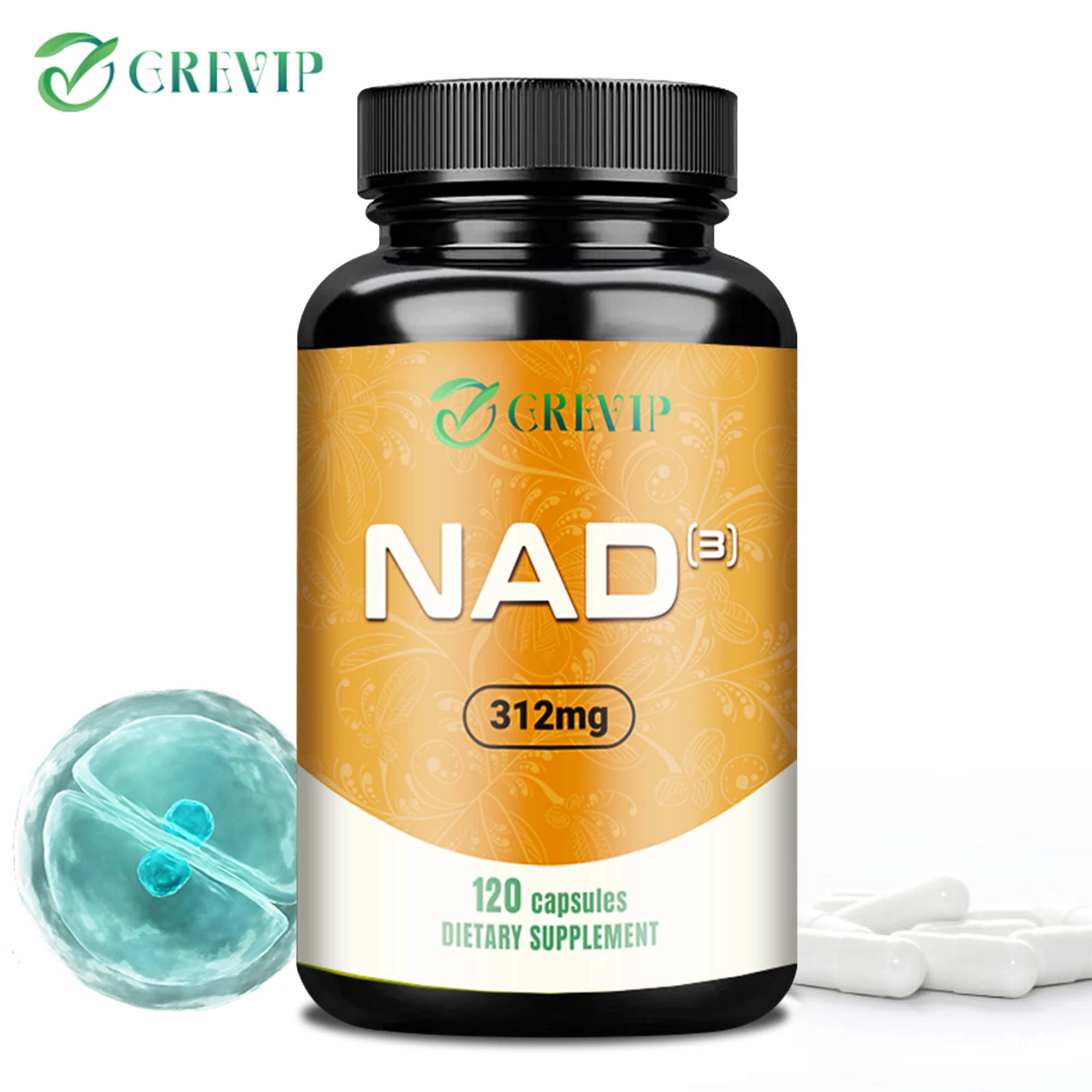 NAD Capsules - Natural Energy Supplement, Anti-aging, Promotes Cell Health and Enhances Immunity - 120 Capsules