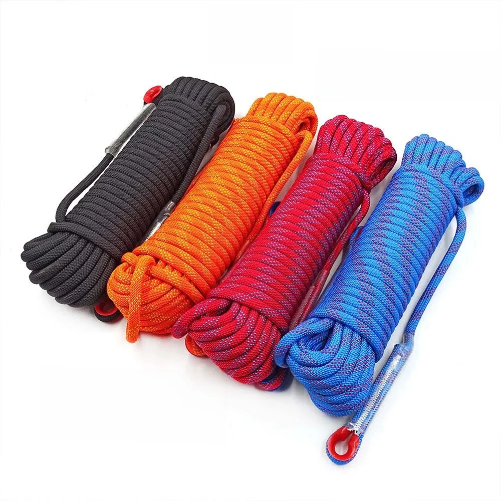 12mm 50m Outdoor Klimtouw Escape Rescue Statisch Touw Rock Apparatuur Bergbeklimmen Levenslijn Emergency Survival Veiligheidsuitrusting - afbeelding 2