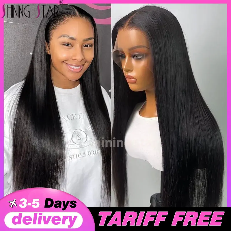 

13X4 13X6 Bone Straight Hd Transparent Lace Front Human Hair Wig 30 34 Inches Pre Plucked Lace Frontal Wigs For Black Women